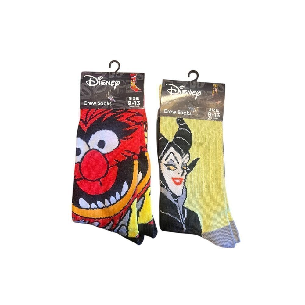 Disney villains maleficent sesame Street the Muppets crew socks unisex 9-13